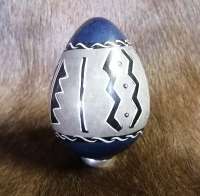 African Soapstone Egg - colorful design African Soapstone Egg - colorful design